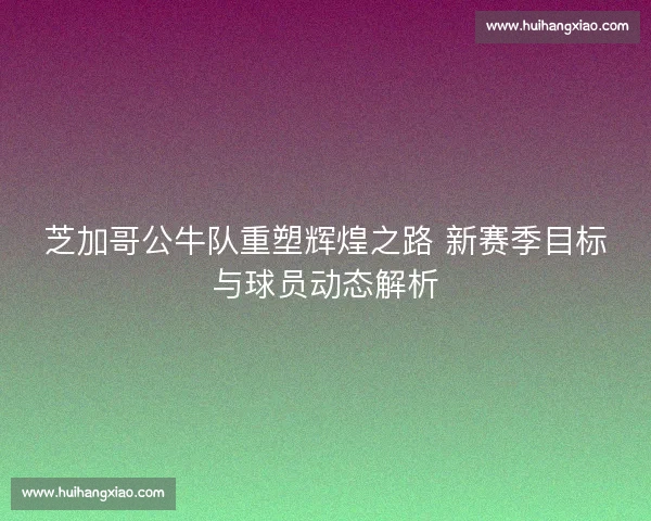 芝加哥公牛队重塑辉煌之路 新赛季目标与球员动态解析